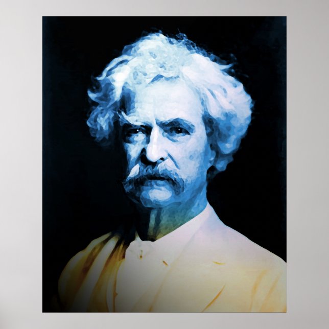 Mark Twain in Blue Poster (Front)