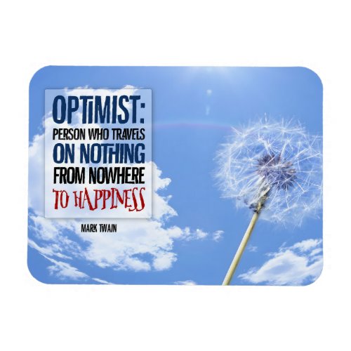 Mark Twain Inspirational Quote Optimist Flexible Magnet