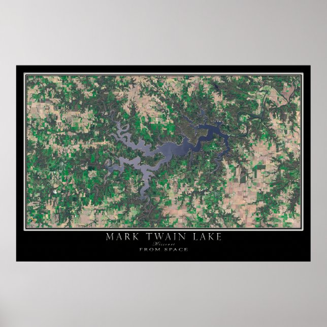 Mark Twain Lake Missouri Satellite Poster Map (Front)