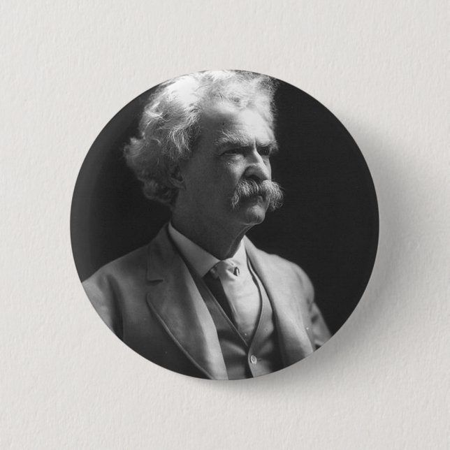 mark twain photo pinback button (Front)