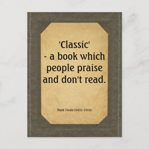 Mark Twain quote on books Postcard