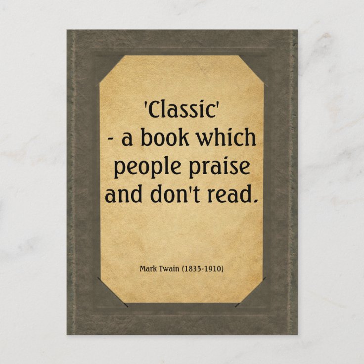 Mark Twain Quote On Books Postcard Zazzle