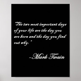 Mark Twain Quote The 2 Most Important Days In Your Poster