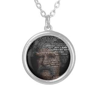 Mark Twain (TypeFace) Silver Plated Necklace