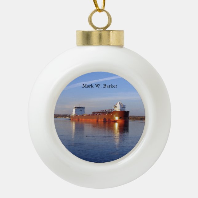 Mark W. Barker ball or snowflake ornament (Front)