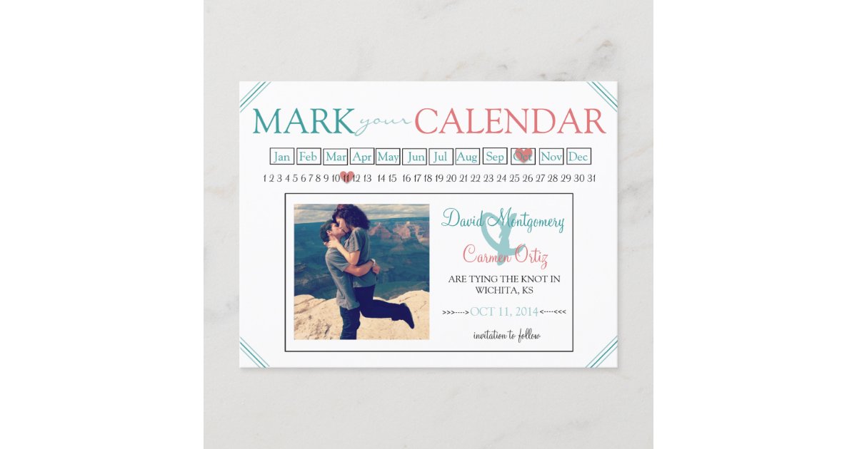 Mark Your Calendar Save the Date Postcard Zazzle