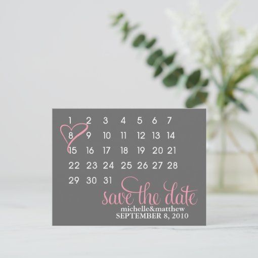 Mark Your Calendar Wedding Save The Date Announcement Postcard | Zazzle