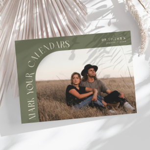 Mark Your Calendars Sage Green Curved Frame Photo Save The Date