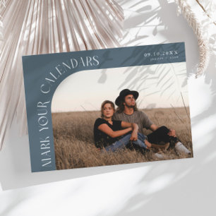 Mark Your Calendars Slate Blue Curved Frame Photo Save The Date