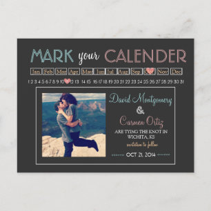 "Mark your Calender" Save the Date Announcement Postcard