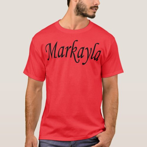 Markayla black name lettering text T_Shirt