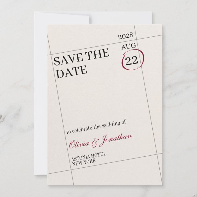 Marked Calendar Save The Date Customize Image Invitation (Front)