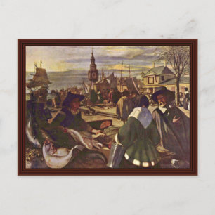 Market At The Harbor By Witte Emanuel De Postcard
