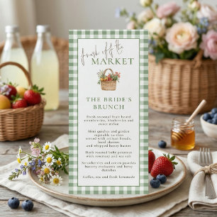 Market Brunch Gingham Bridal Shower Menu Card