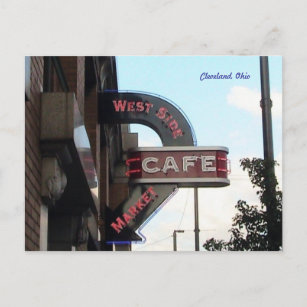 Market Cafe Sign, Cleveland Ohio postcard