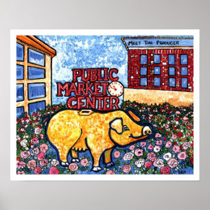 Market Center Pig Poster