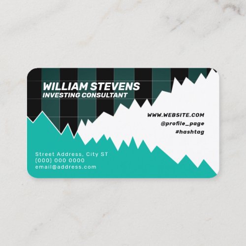 Market chart inspired buy and sell  business card