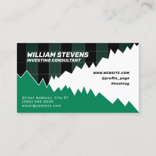Market chart inspired buy and sell business card