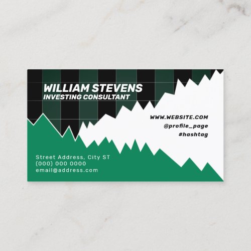 Market chart inspired buy and sell  business card