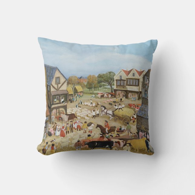 Market Day Throw Pillow (Front)
