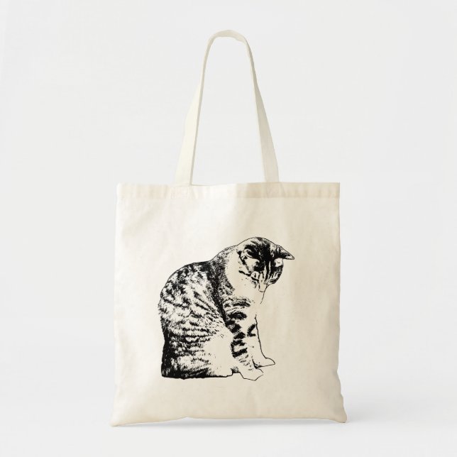 Market Days with Modern Cat Style Tote Bag (Front)