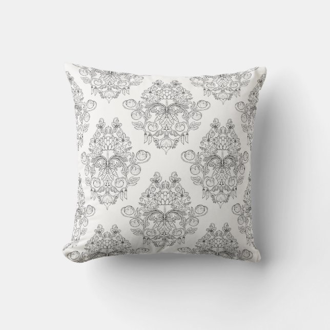 Market Fresh Damask Throw Pillow (Front)