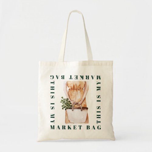 Market Grocery Vegetables Eco Girl Plant Lover Tote Bag