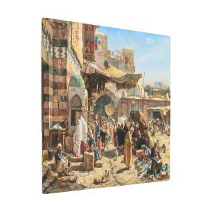 Market in Jaffa Gustav Bauernfeind Metal Print