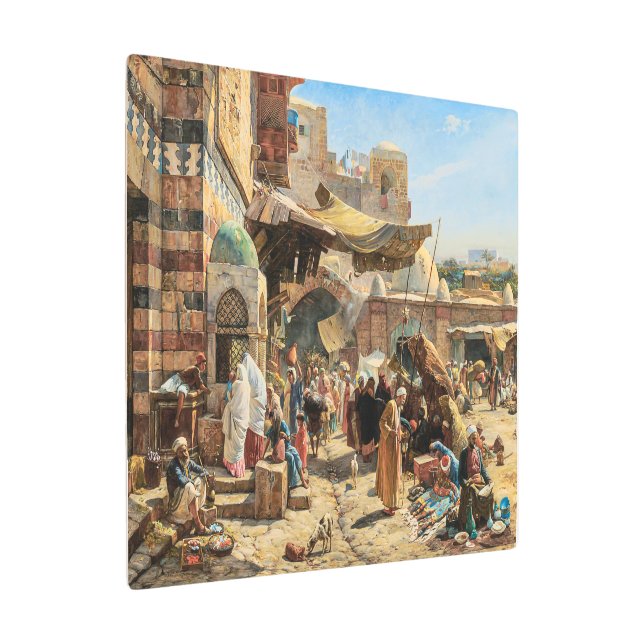 Market in Jaffa | Gustav Bauernfeind | Metal Print (Angled)