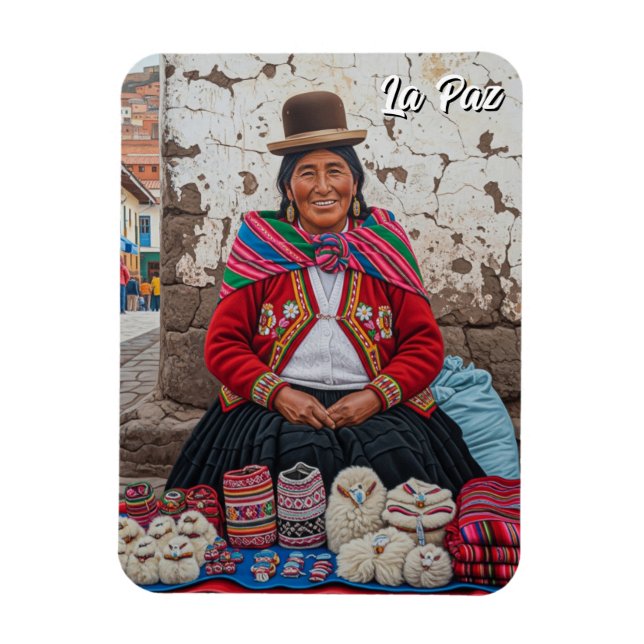 Market in La Paz Bolivia Travel Magnet (Vertical)