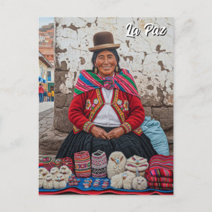 Market in La Paz Bolivia Travel Postcard