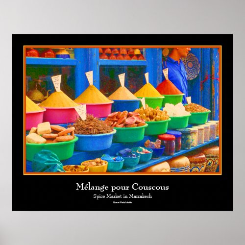 Market in Morocco _ Mlange pour Couscous Poster
