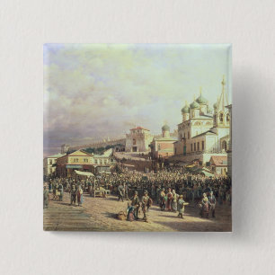 Market in Nishny, Novgorod, 1872 Pinback Button