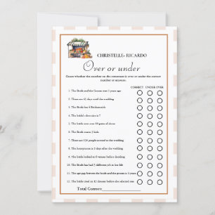 Market Over or under bridal shower game Card