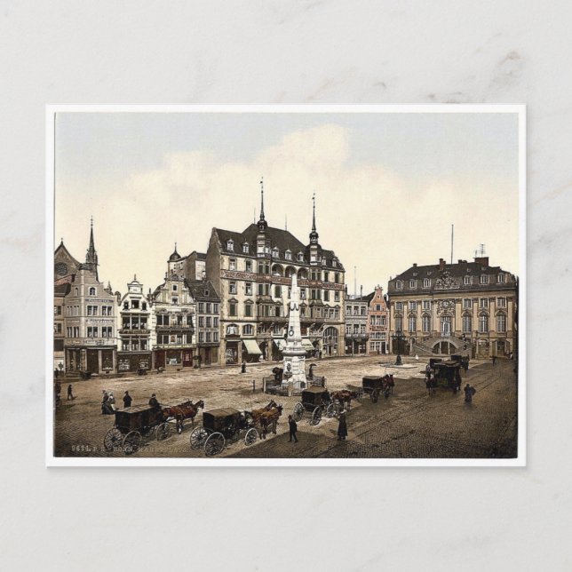 Market place, Bonn, the Rhine, Germany magnificent Postcard (Front)