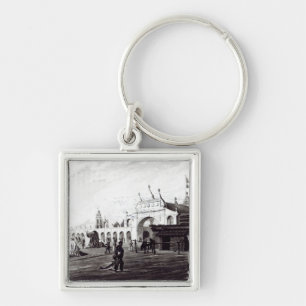 Market Place, engraved by Daniel Havell 1820 Keychain