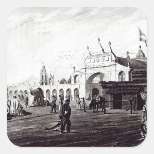 Market Place engraved by Daniel Havell  1820 Square Sticker