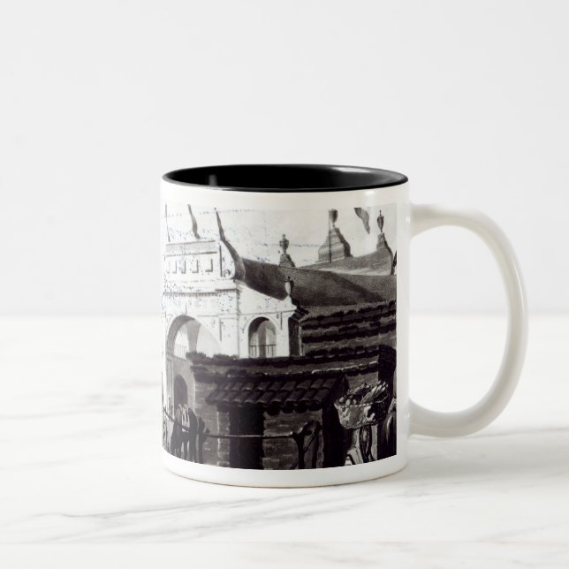 Market Place, engraved by Daniel Havell  1820 Two-Tone Coffee Mug (Right)