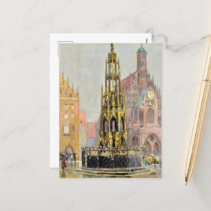 Market Place, Nuremberg, 1928 by Grant Wood Holiday Postcard