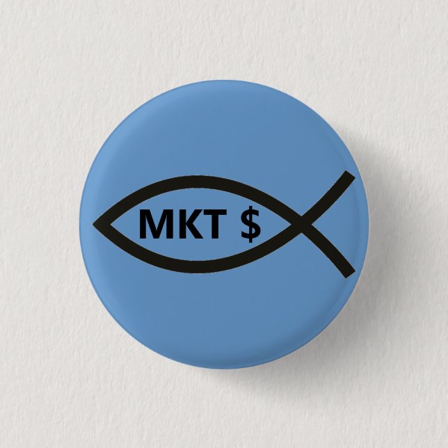 Market Price Fish Pinback Button (Front)