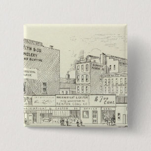 Market, Sacramento and California North Side Pinback Button