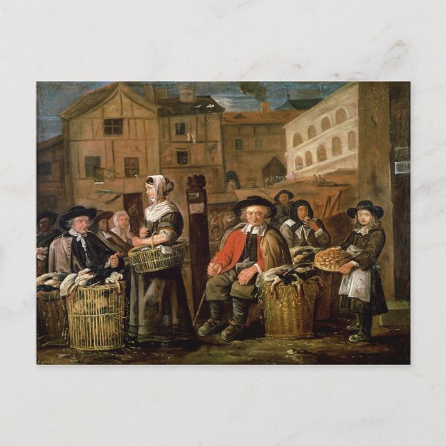 Market Scene Postcard (Front)