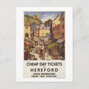 Market Scene Railway Poster Postcard