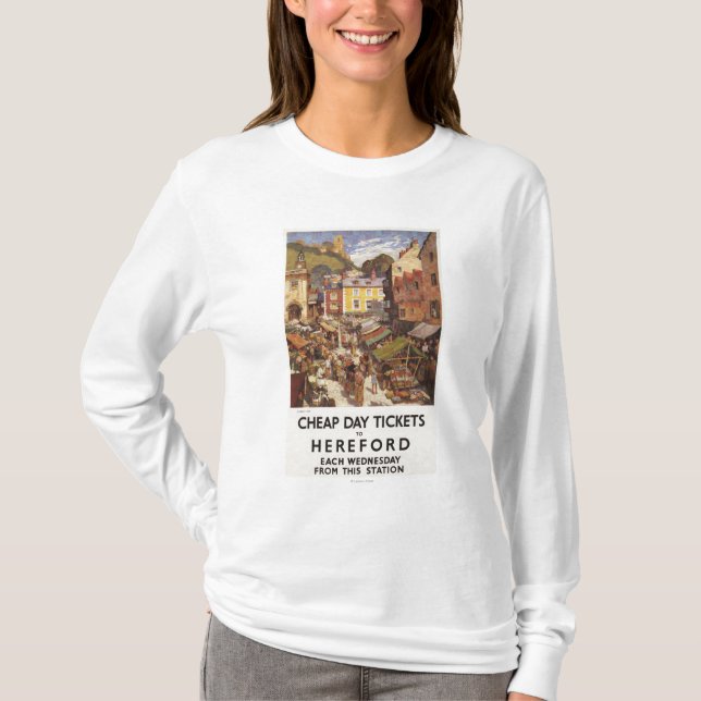 Market Scene Railway Poster T-Shirt (Front)