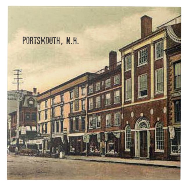 Market Square, Portsmouth, NH, 1905, Ceramic Tile (Front)