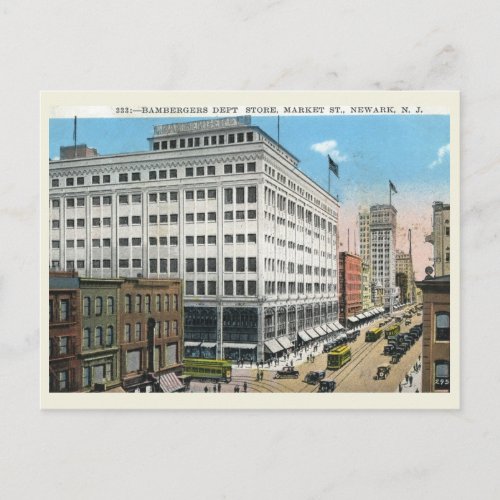 Market St Newark NJ Vintage  Postcard