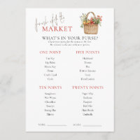 Market Whats in Purse Bridal Shower Game Card