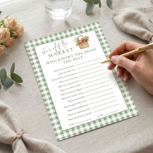 Market Who Knows Bride Bridal Shower Game card