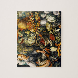 Market Woman with Fruit/Vegetables Puzzle with Tin