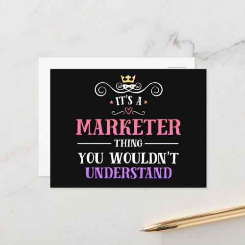 Marketer thing you wouldnt understand novelty postcard